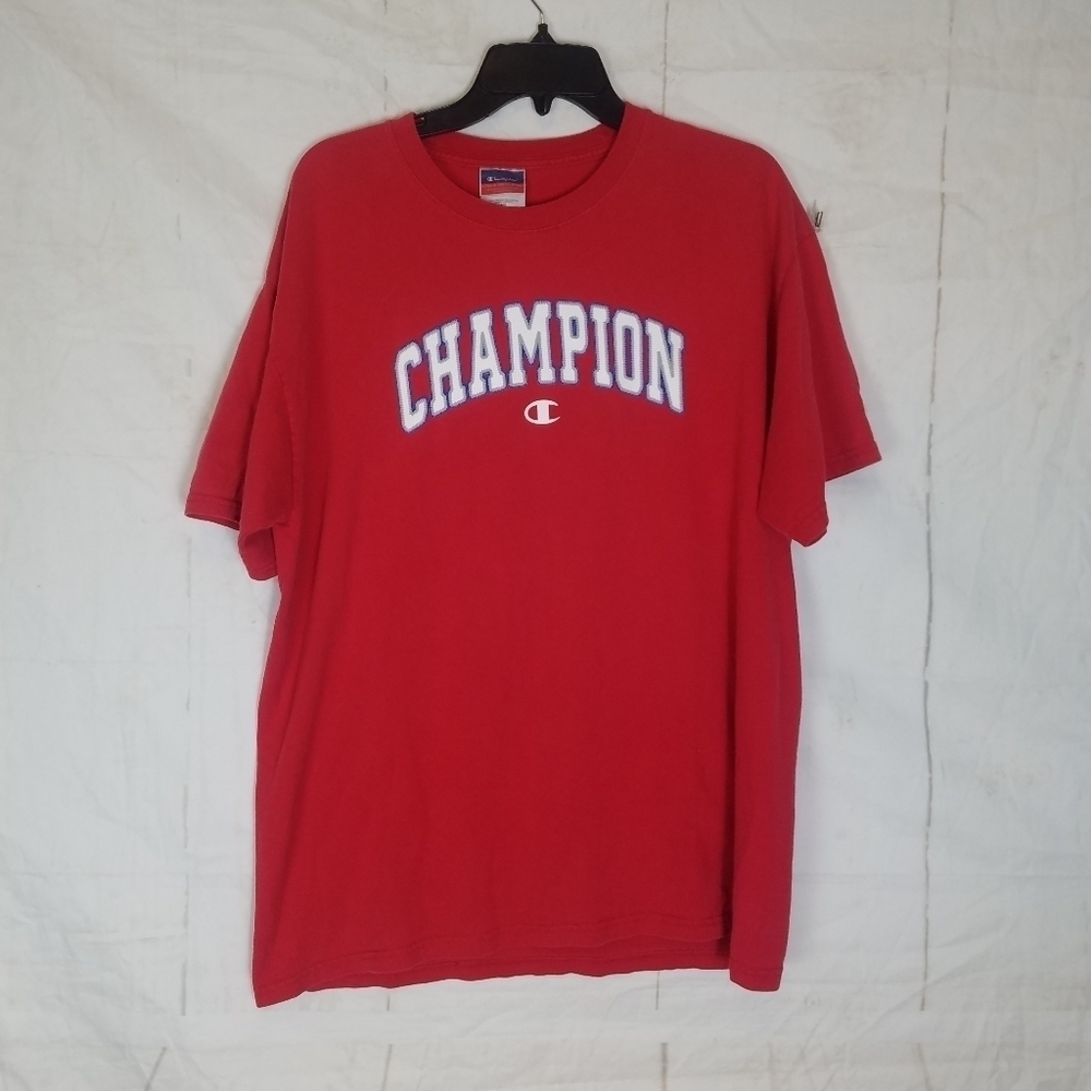 champion red short sleeve t=shirt